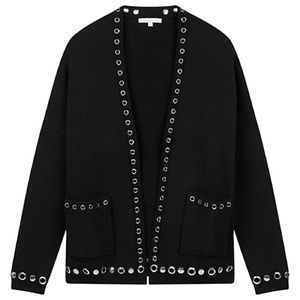 Brand New Maje Metalicca Grommet Trim Cardigan